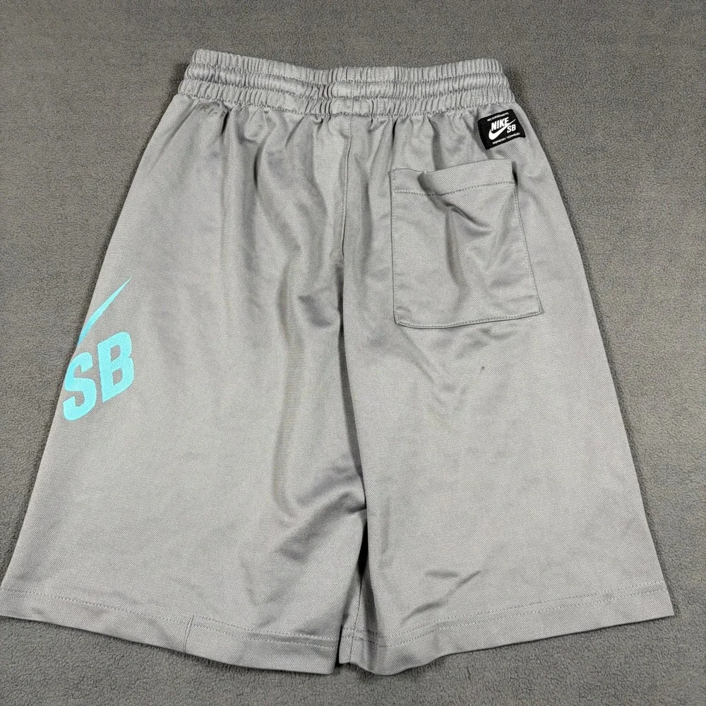 Nike SB Shorts Boys Small Gray Logo Athletic Skateboarding